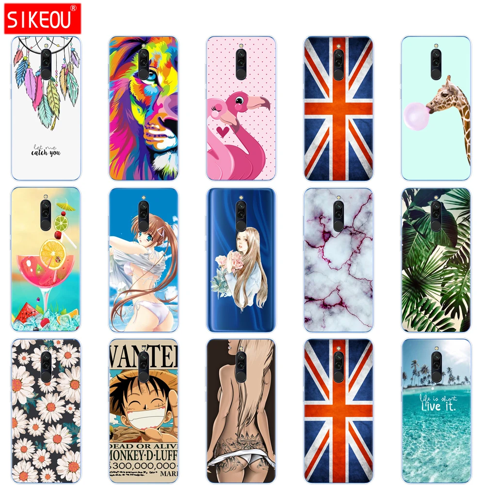 Силиконовый чехол для xiaomi redmi 8 чехлы с полной защитой мягкая задняя крышка из ТПУ