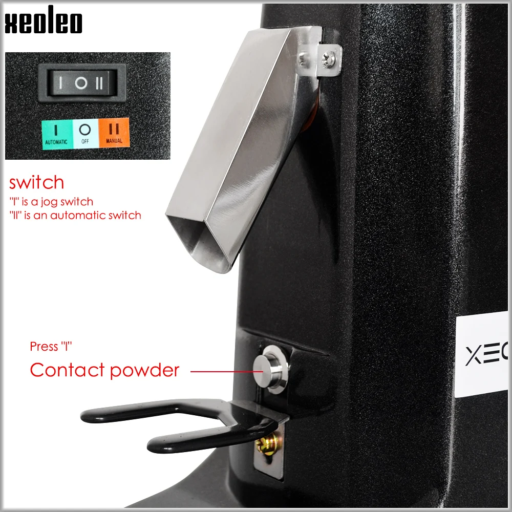 XEOLEO Coffee Grinder 200W 60mm Flat Burr Stainlesss Steel Automatic Grinder Coffee Miller Household Grinding Espresso Machine 4