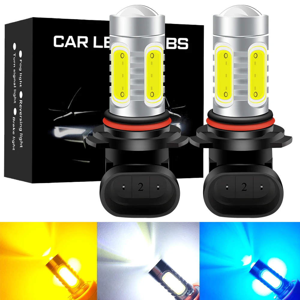 2pcs 9006 HB4 HB3 H8 H11 Led H16 881 H27 LED Fog lights Bulb COB 1500LM 6000k White 3000k Golden Yellow Car Daytime Running Lamp car headlight