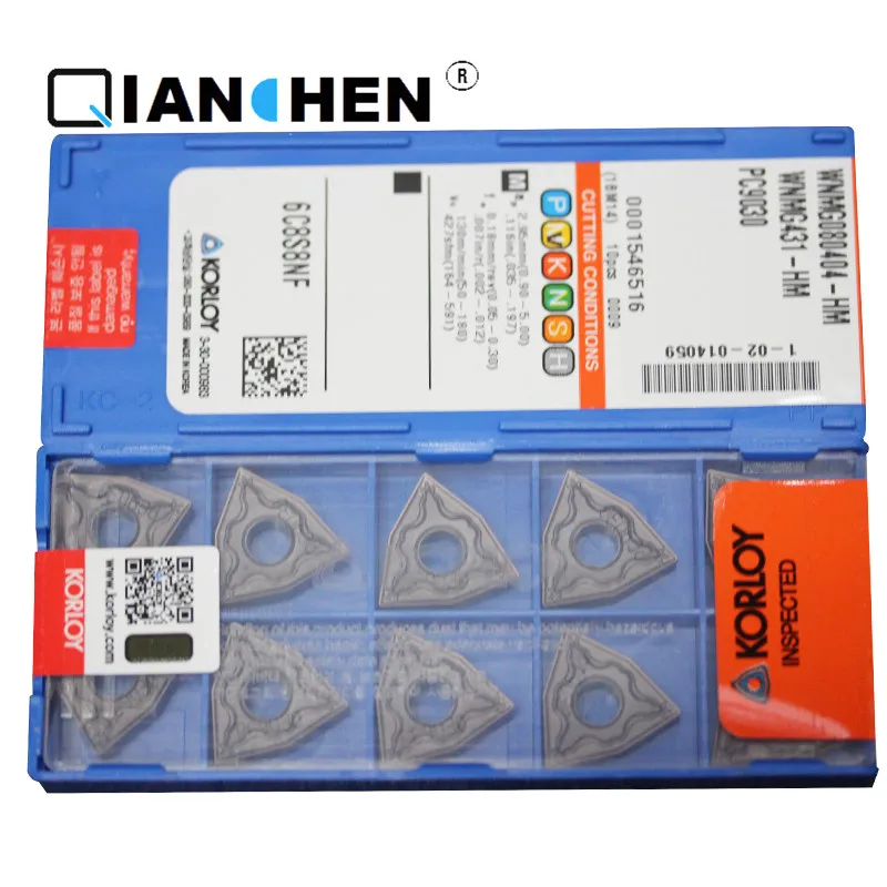 Корея KORLOY WNMG080404-HM NC3030 WNMG080404-HM NC3120 WNMG080404-HM PC9030(10 шт./лот) резец для внутренней обточки вставки