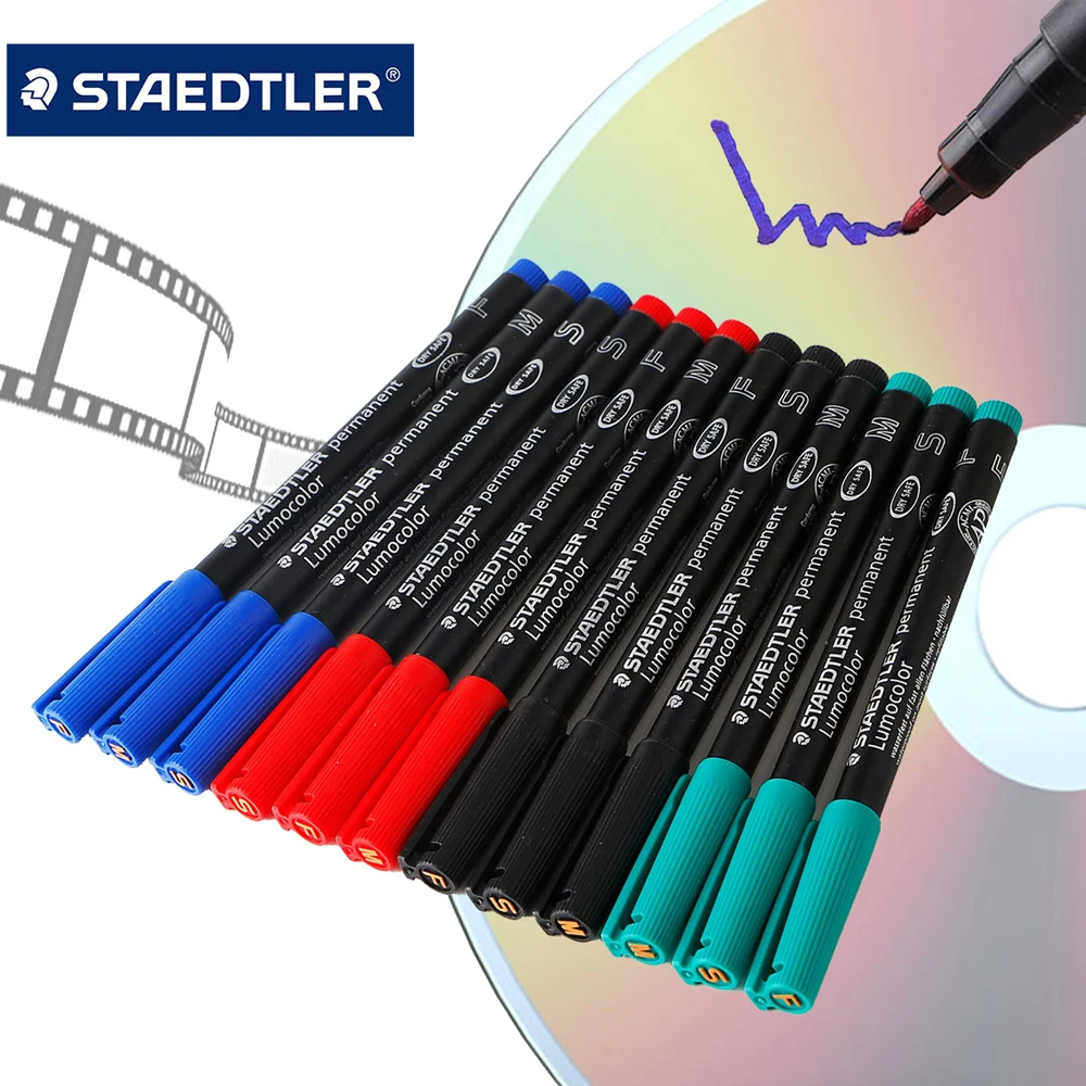 Staedtler-313/317/318 Lumocolor 영구 마커, S M F 펠트 팁, 방수 필기구, CD 그래피티 금속 유리 사무용품
