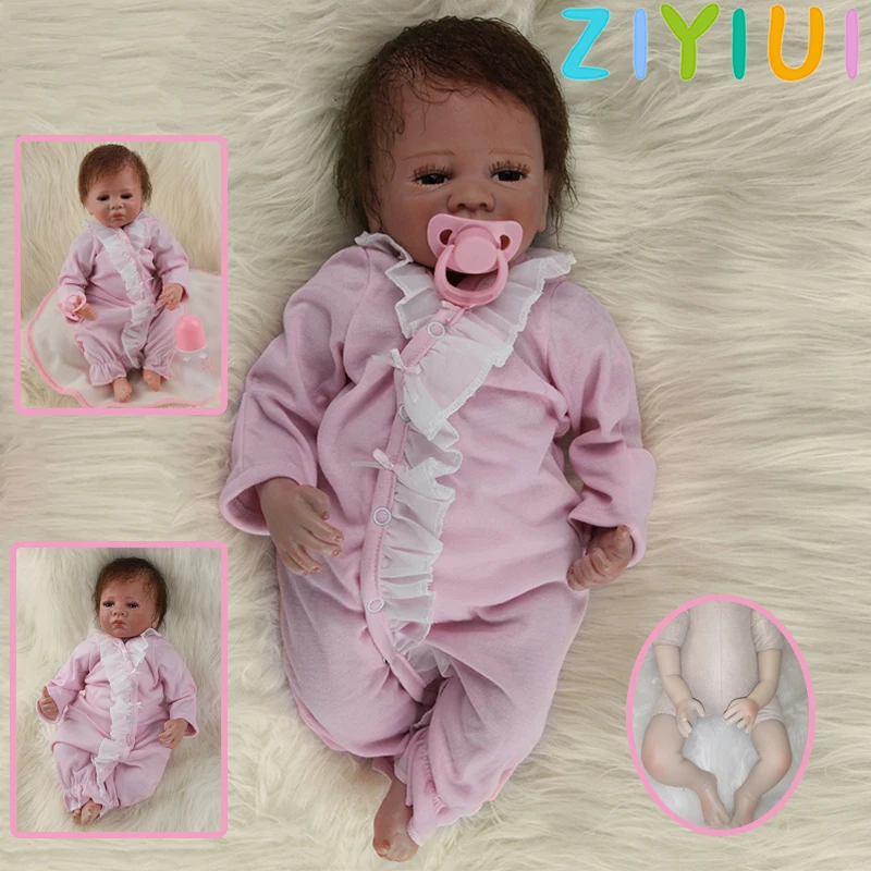 Bebe Reborn Baby Doll 50 Cm 20 Inch Vinyl Silicone Realistic Girl With Open Eyes Soft Cloth Mohair Hair Toy Fashion Gift |