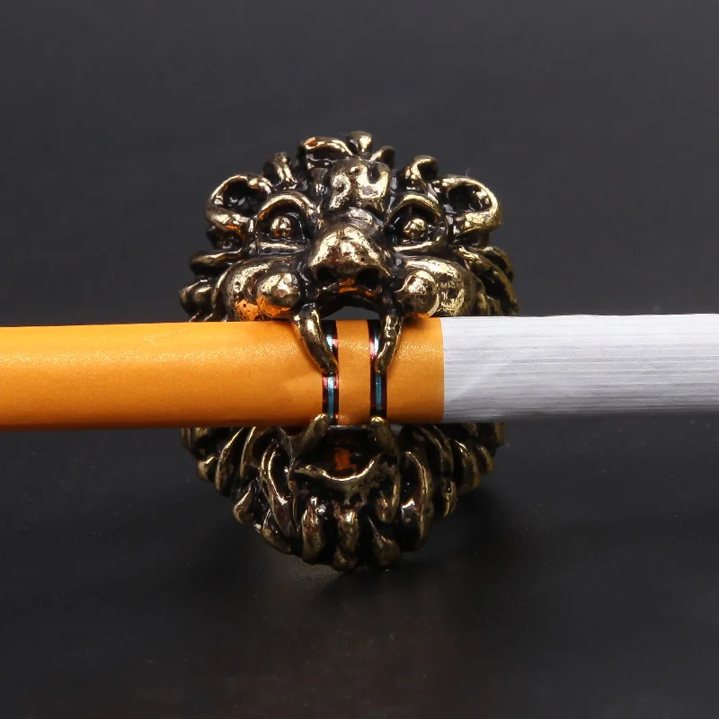 Новый Дым лев дизайн кольцо держатель для сигарет стойка палец 8 мм сигарета с