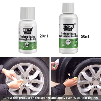 

HGKJ-12 20ml/50ml Car Tire Coating Long-Lasting Hydrophobic Coating Care Polishing Waxing Car Tire Coating Agent Tire Protector