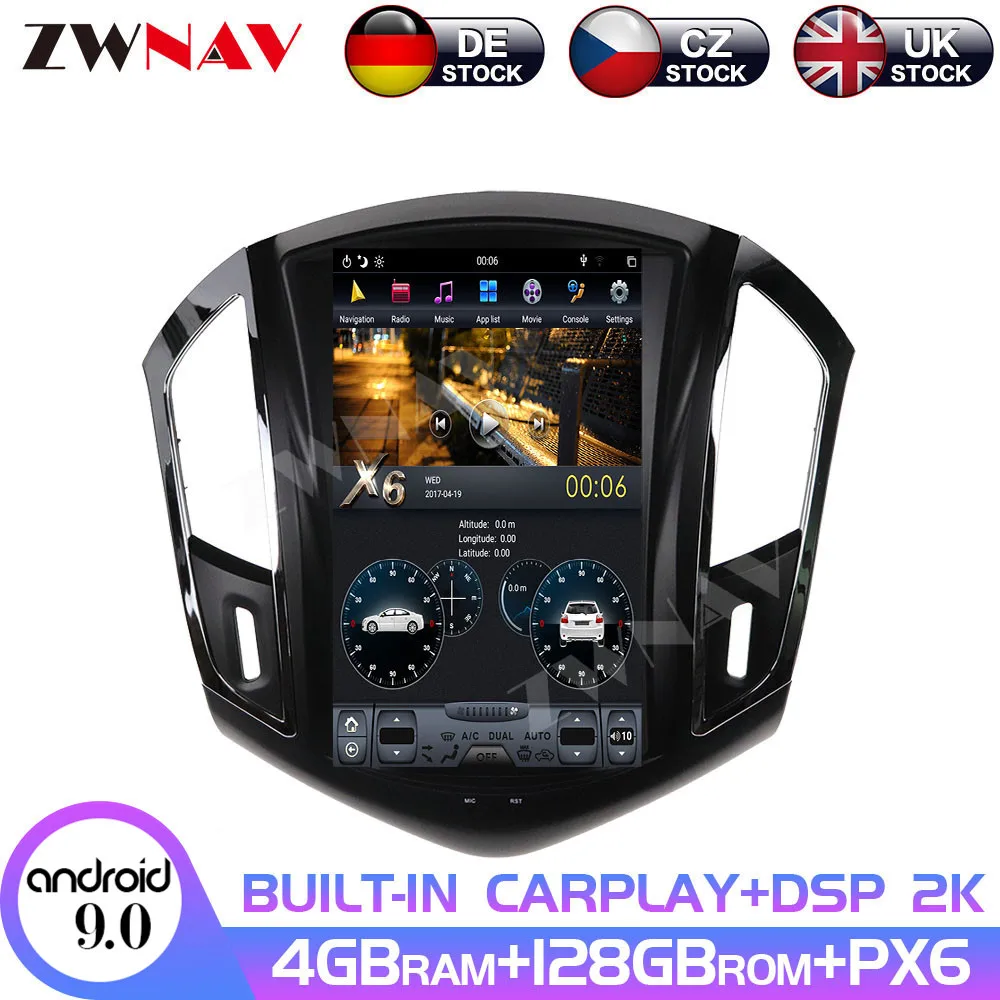 

Android 9 128G IPS Screen PX6 DSP Car Tesla For Chevrolet Cruze 2012 2013 2014 2015 GPS Multimedia Player HeadUnit Radio Audio