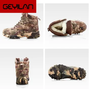 

Men's Shoes T New 2019 Winter Cold Warm Snow Boots Camouflage Fashion Men's Shoes High Hiking ShoesNon-slip Wool Shoes