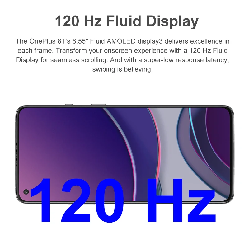 Global Version OnePlus 8T 8 T Snapdragon 865 5G Smartphone 12GB 256GB 120Hz Fluid Display 48MP Quad Cameras 65W Warp Charge
