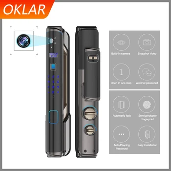 

OKLAR Smart Electronic facial recognition Lock Fingerprint Door Lock Intelligent Biometric Lock With Password IC Card For Home