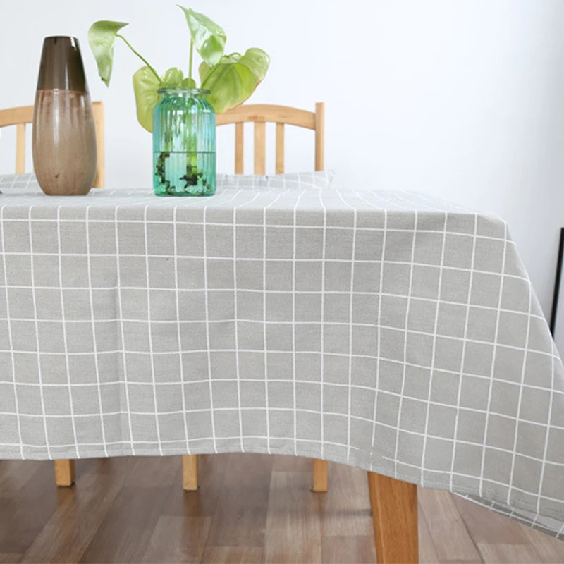 SOLEDI Elegant Table Cloth Embroidery Tablecloth Plaid Dinning Room Simple Tablecloth Decoration Dustproof Dinner Cover Home