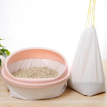 

7 Pcs Drawstring Cat Litter Pan Bags for Cat Pet Waste Poop Bags Cat Litter Toilet Garbage Bag Thickened Pet / Garbage Bagslydg
