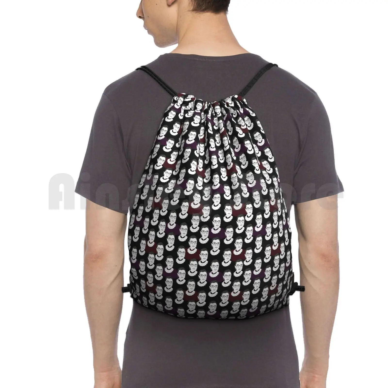 

Ruth Bader Ginsburg Pattern Backpack Drawstring Bags Gym Bag Waterproof Rbg Ruth Bader Ginsburg Notorious Rbg Feminist