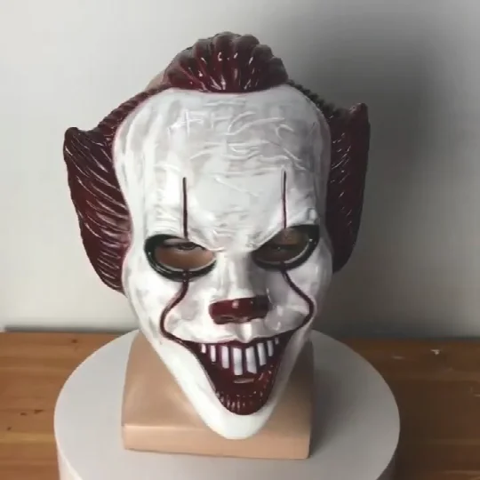 Это: двухсекционная Маскарадная маска Pennywise Stephen King's ABS для детей, взрослых, половина маски для Хэллоуина, необычный мяч, вечерние костюм, реквизит