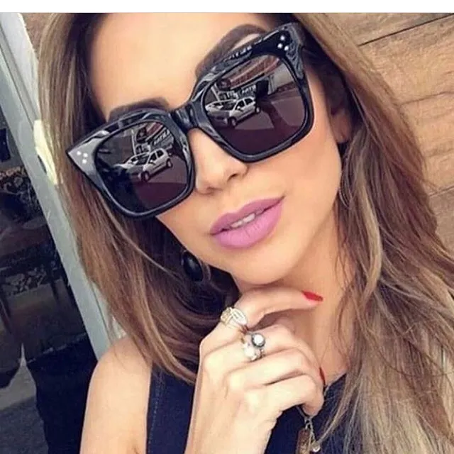 Ким солнечные очки в стиле Кардашьян леди плоский верх очки Lunette Femme женские роскошные брендовые Солнцезащитные очки женские заклепки солнцезащитные очки UV400