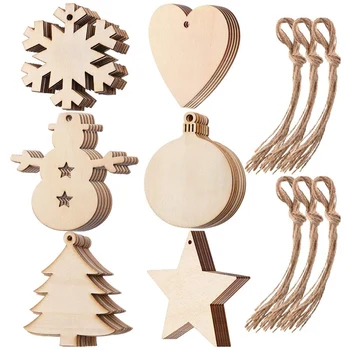 

Wooden Christmas Decorations,Stars,Christmas Trees,Snowflakes, Snowmen Christmas Hanging Ornaments Decoration,DIY Crafts