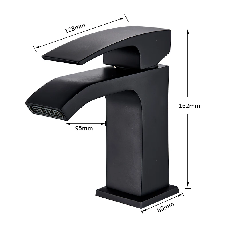 Vidric Black White Basin Faucets Waterfall Bathroom Sink Mixer Tap Single Hole Handle Water | Обустройство дома