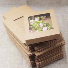 

Wedding Party Candy Boxes Display Box Krafts Paper Gift Package Clear PVC Window Wedding Supplies Arts