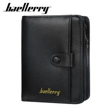 Знаменитые мужские кошельки baellerry модный трехслойный кошелек на молнии карман для монет кошелек PU мужской бумажник из натуральной кожи высококачественный держатель для карт