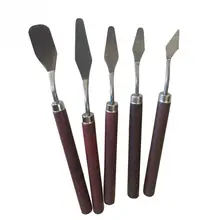 5 Pcs Mixed Palette Knife Painting Stainless Steel Scraper Spatula Art Supplies for Artist Canvas Oil Paint Color Mixing