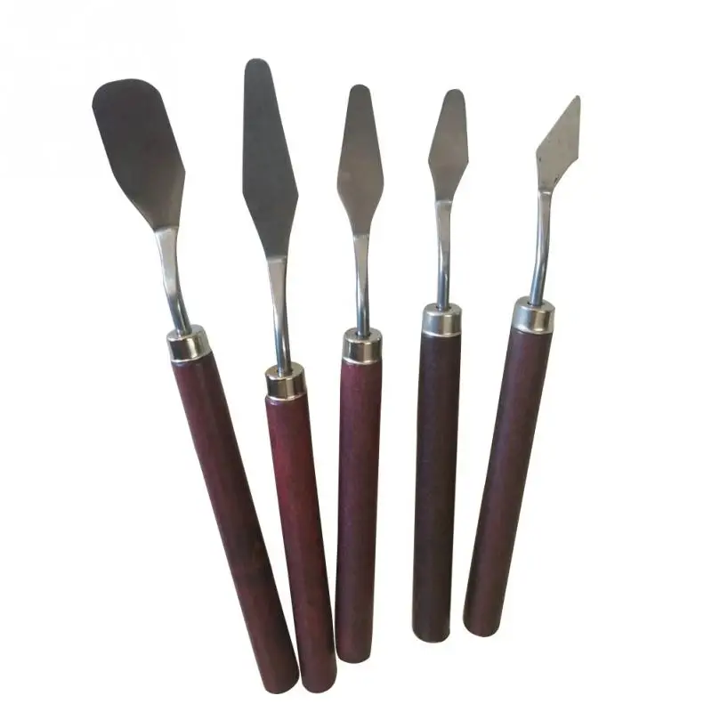  5 Pcs Mixed Palette Knife Painting Stainless Steel Scraper Spatula Art Supplies for Artist Canvas O