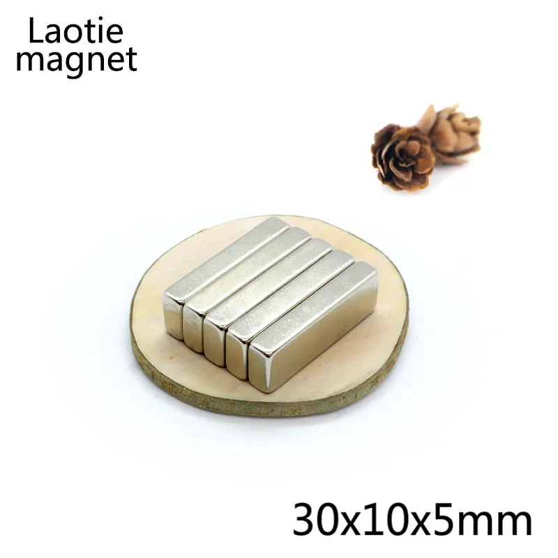 

5pcs 30 x 10 x 5mm N35 Super Strong Block Craft Rare Earth Neodymium Magnet Cuboid powerful magnetic magnets 30*10*5