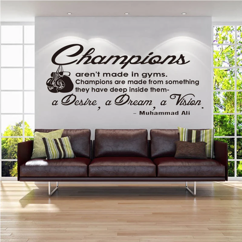 wall art "Champion" Muhammad Ali's Motivational quote wall art Sports stickers