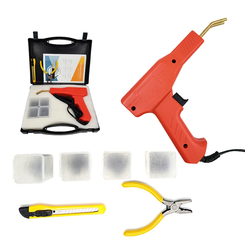 Máquina de reparación de parachoques de coche, grapadoras calientes, sistema de reparación de plástico, pistola de soldar, carenado, herramienta de carrocería, grapa de soldador de plástico