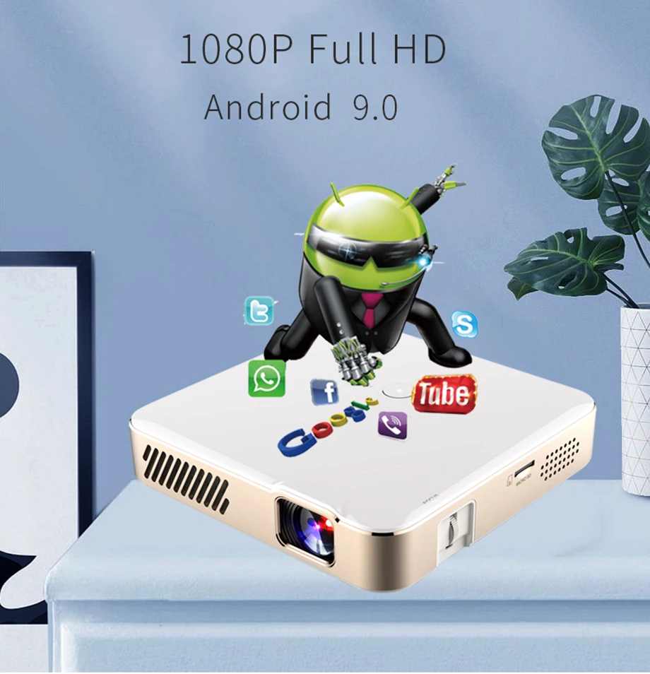 best projector Smartldea S350 DLP 1080P Projector Full HD Smart Proyector Android9.0 5G Wifi 10500mAh Battery Home Cinema TV Phone 4K Beamer wall projector
