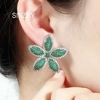 

SINZRY hot 2020 shinning cubic zirconia exaggerated flower party stud earring lady luxury bridal jewelry accessory