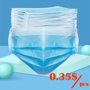 

200 pieces face masks anti-pollution mask 3 layers protection masks disposable nonwoven mask disposable hygiene caps