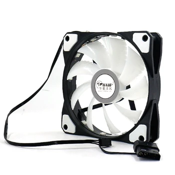 

HXHF Computer PC Case Fan LED Illuminated 12cm Ambilight Mute RGB Cooling Fan Chassis Fan CPU Cooler