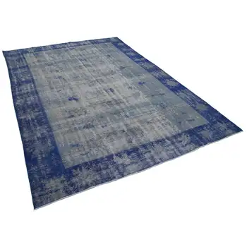 

232x337 Cm Blue Handmade Overdyed Rug-8x11 Ft