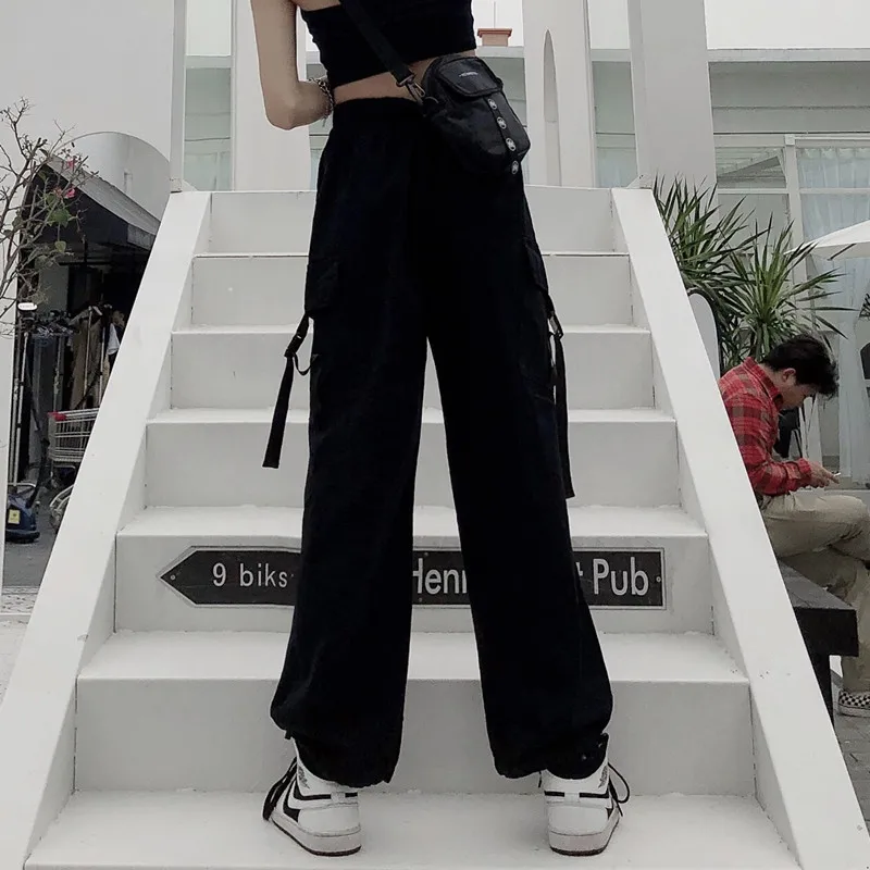 Корейская версия Харадзюку Осенняя женская спортивная Рабочая Повседневная Свободная тонкая хип-хоп длинная одежда