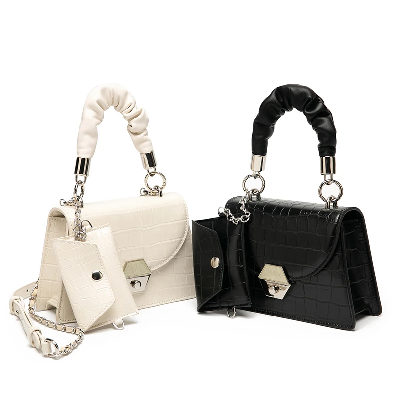 

Fashion Crocodile Pattern Handbag for Women 2020 New Lock Small Square Bags Female Casual Chain Shoulder Messenger Bag Woman