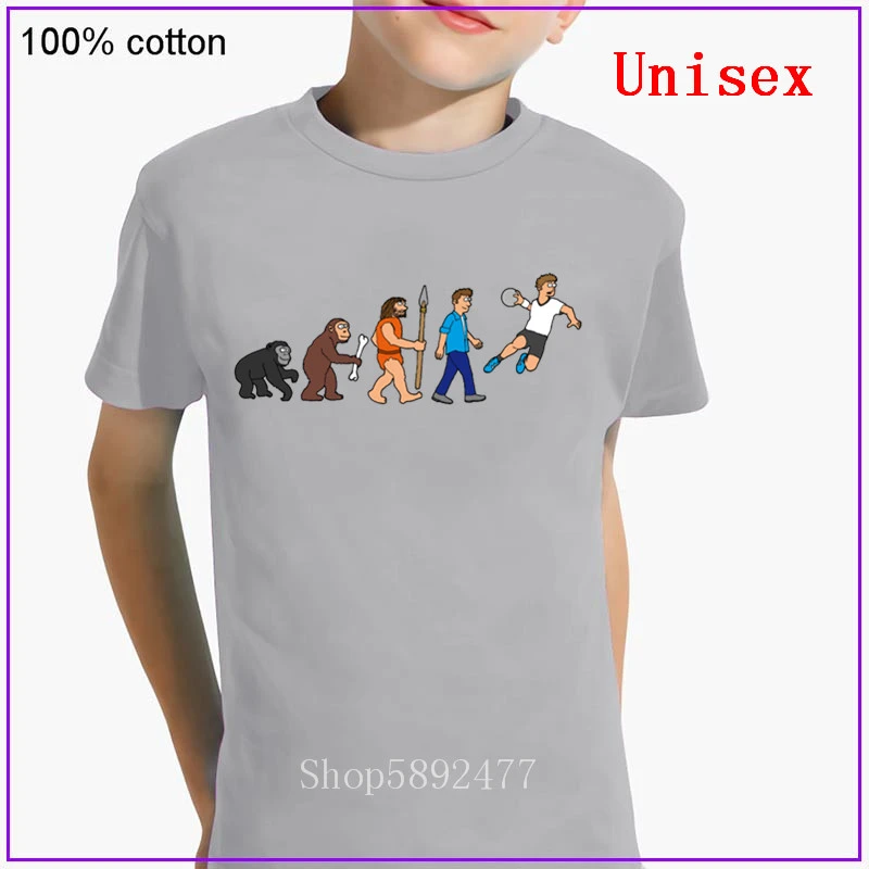 Camiseta de dibujos animados Evolution Handball para niños, de talla grande ropa divertida, camiseta de diseño creativo, Camiseta de algodón verano, camiseta negra|Camisetas| - AliExpress