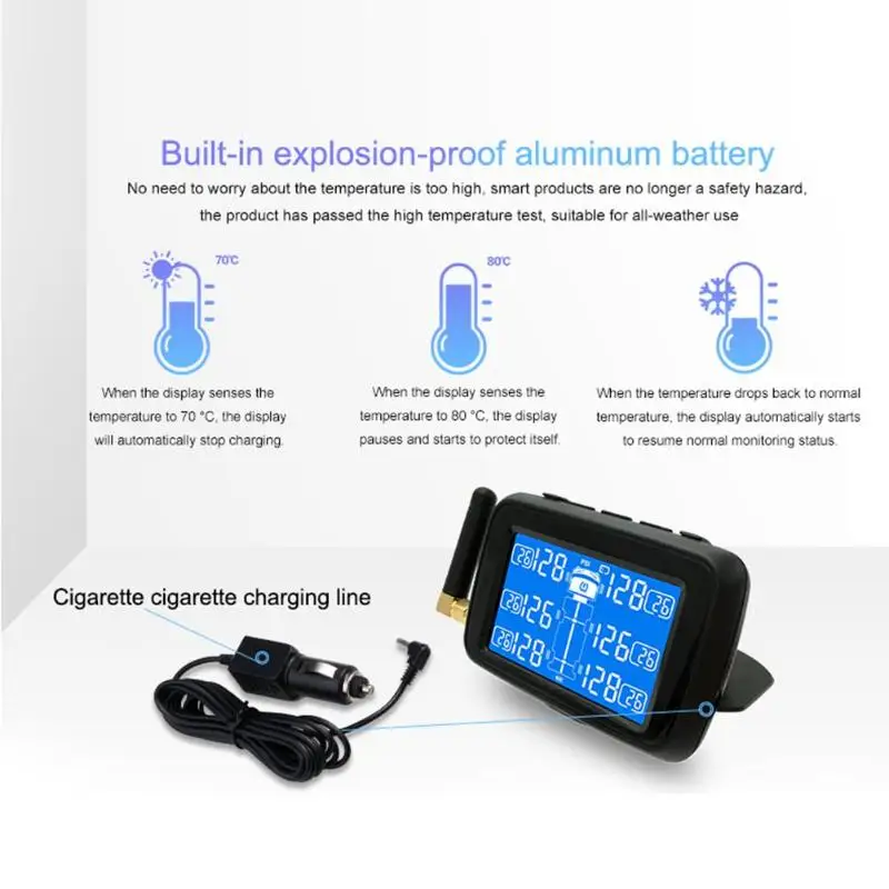 U901T Грузовик Автобус TPMS шины беспроводной контроль давления Сигнализация с 6 беспроводными внешними датчиками