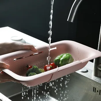 

Functional Collapsible Colander Drain-Basket Kitchen Adjustable Strainer Sink Drainer Household Vegetable Fruit Storage Rack