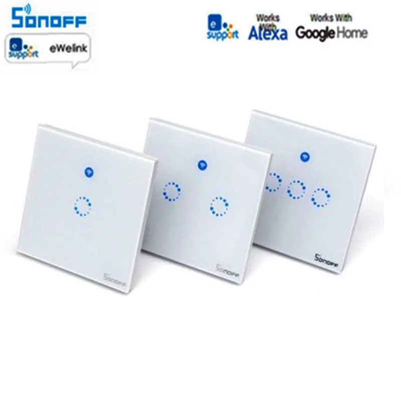 Смарт-выключатель Sonoff T2 1-3Gang EU US WiFi &amp RF 86 Тип Смарт-настенный