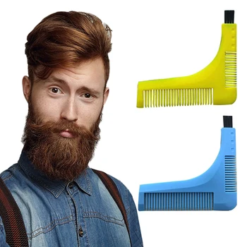 

4 Colors Beard Comb Transparent appearance moustache moulding comb moulding ruler barber Transparent Beard Comb Styling tool