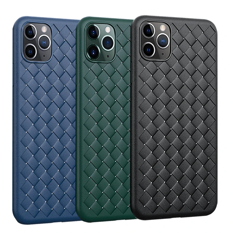 Fashion Woven Pattern Slim Leather Case For iPhone 12 & 11 Series