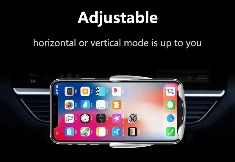 Беспроводное автомобильное зарядное устройство для iPhone samsung huawei Smart Auto Clamp 10 Вт Qi быстрая зарядка автомобильное крепление Беспроводное зарядное устройство для телефона 10 Вт