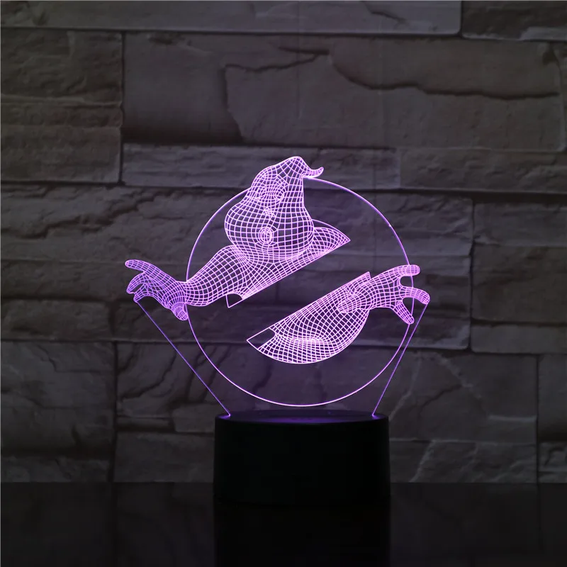 3D Иллюзия светодиодный Ночной светильник из фильма «Охотники за привидениями» ковёр для офисного помещения украшения Дети Спальня ночной Светильник для детей подарок 3d лампа Lampara