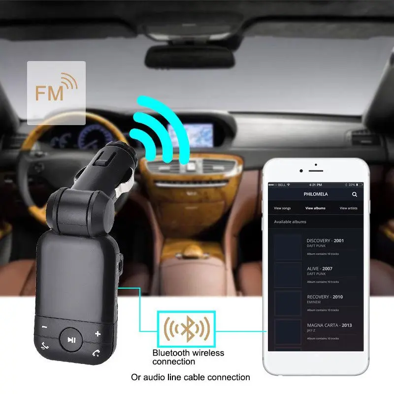 Универсальный Автомобильный MP3-плеер Bluetooth 3,0 Автомобильное зарядное устройство Bluetooth ручной телефон автомобильный адаптер Bluetooth поддержка вызова/музыка/радио