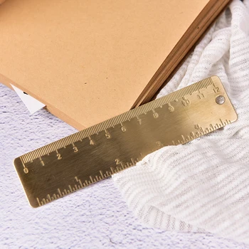 

Mini Brass Ruler Bookmark Double Scale Ruler Creative Retro Bookmark Stationery Supplies