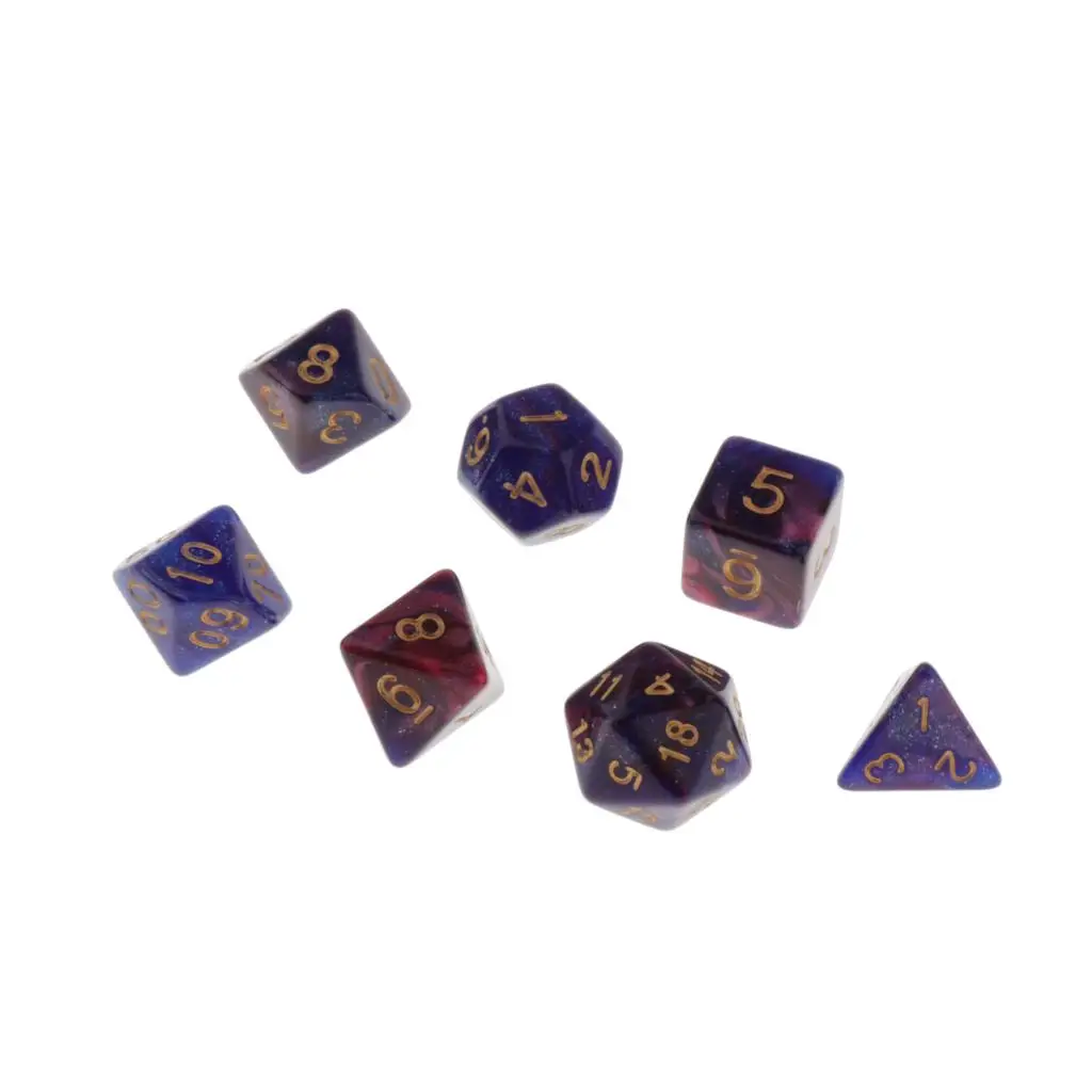  7 Die Polyhedral Dice Dungeons & Dragon D4-D20 D12 Dices Board Game Accessories DND Role Playing Game Dice Set
