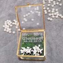 Коробка для свадебного кольца, стеклянная коробка для кольца, индивидуальное предложение, оригинальное кольцо, подушка на заказ, подарок на девичник