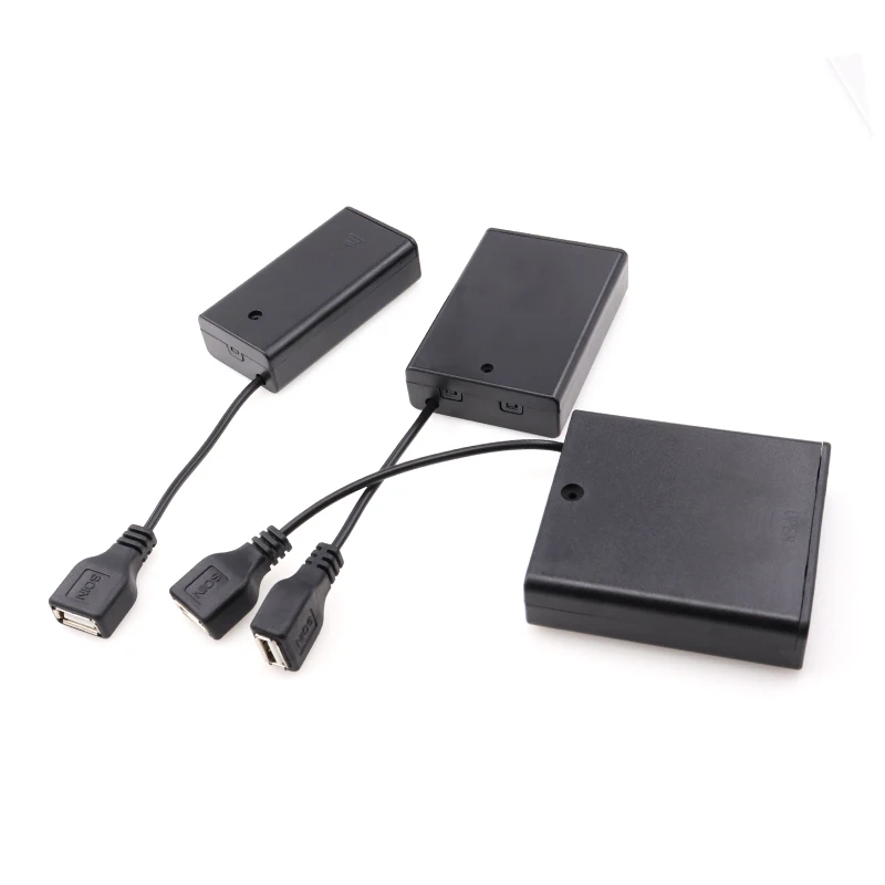 

10 шт./партия 2x3x4x1,5 в чехол для держателя батарей AA 2 3 4 слота USB блок питания коробка для хранения батарей Крышка для светодиодных лент