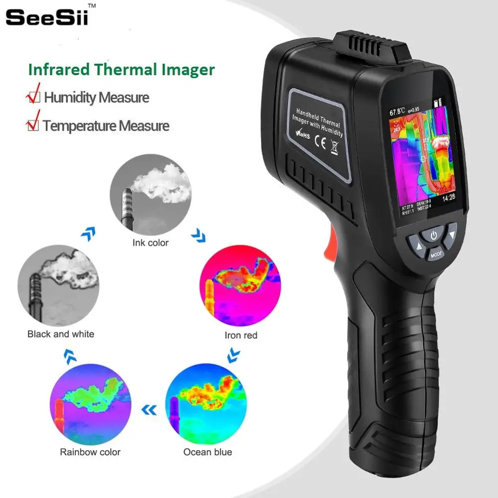 

SeeSii Thermal Imaging Camera Handheld Infrared Thermal Imager with 240x 320 Screen 1089 Pixels with Humidity Measurement