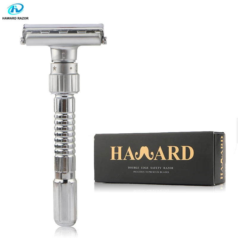 

HAWARD Razor 2020 Adjustable Men's Classic Shaving Razor Double Edge Safety Razor 9 Stalls Manual shaver With 10 Razor Blades