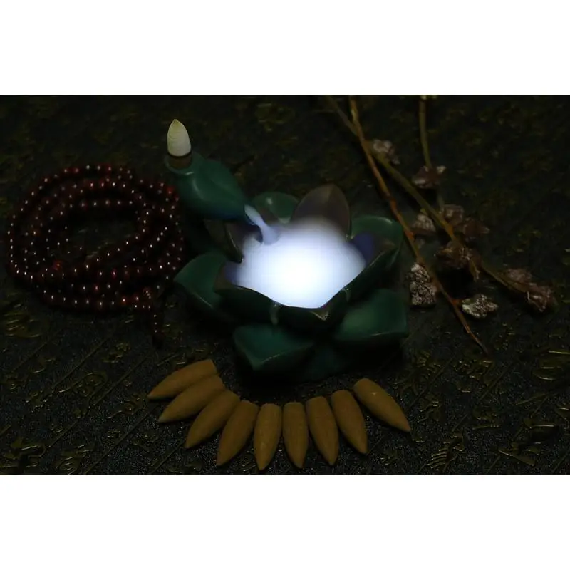 Creative Burner Holder Lotus Backflow Censer Aroma Burner Vintage Chinese Culture Decoration Use In Home Office Teahouse