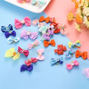 

50pcs Hair Tie Beautiful Creative Cloth Adorable Dog Hair Ring Headdress Headwear Pet Hair Tie